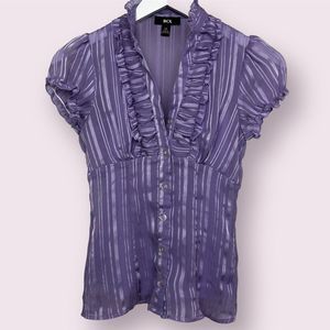BCX purple ruffled women’s Top in size XS